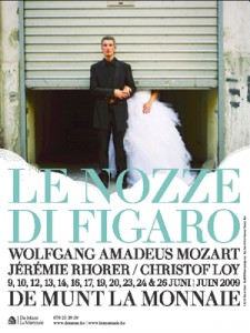 Affiche van Le nozze di Figaro in De Munt in Brussel.