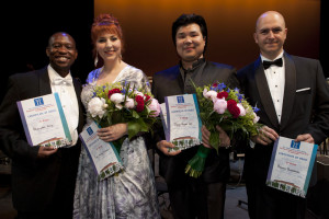 Van links naar rechts: Rheinaldt Moagi, Eve-Maud Hubeaux, Dong-Hwan Lee en Roman Burdenko (foto: Paul van Wijngaarden).
