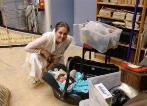 Judith van Wanroij is regelmatig met haar zoontje Max op stap, zoals hier in Salzburg, tijdens de repetities voor de Jagdkantate van Bach.