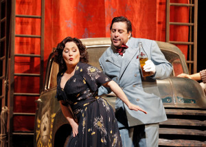 Patricia Racette en Marcelo Álvarez in Pagliacci (foto: Cory Weaver / Metropolitan Opera).