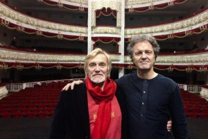 Vladimir Vasiliev en Vincent de Kort in het Bolsjoj-theater in Moskou.