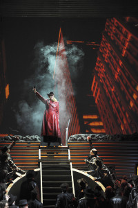 Scène uit La fanciulla del West bij De Nationale Opera. Deze productie is ook uitgebracht op dvd (foto: Clärchen & Matthias Baus).