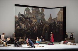 De openingsscène uit Chovansjtsjina bij De Nationale Opera. (© Monika Rittershaus)