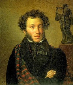 Alexander Poesjkin op een schilderij van Kiprensky, 1827.