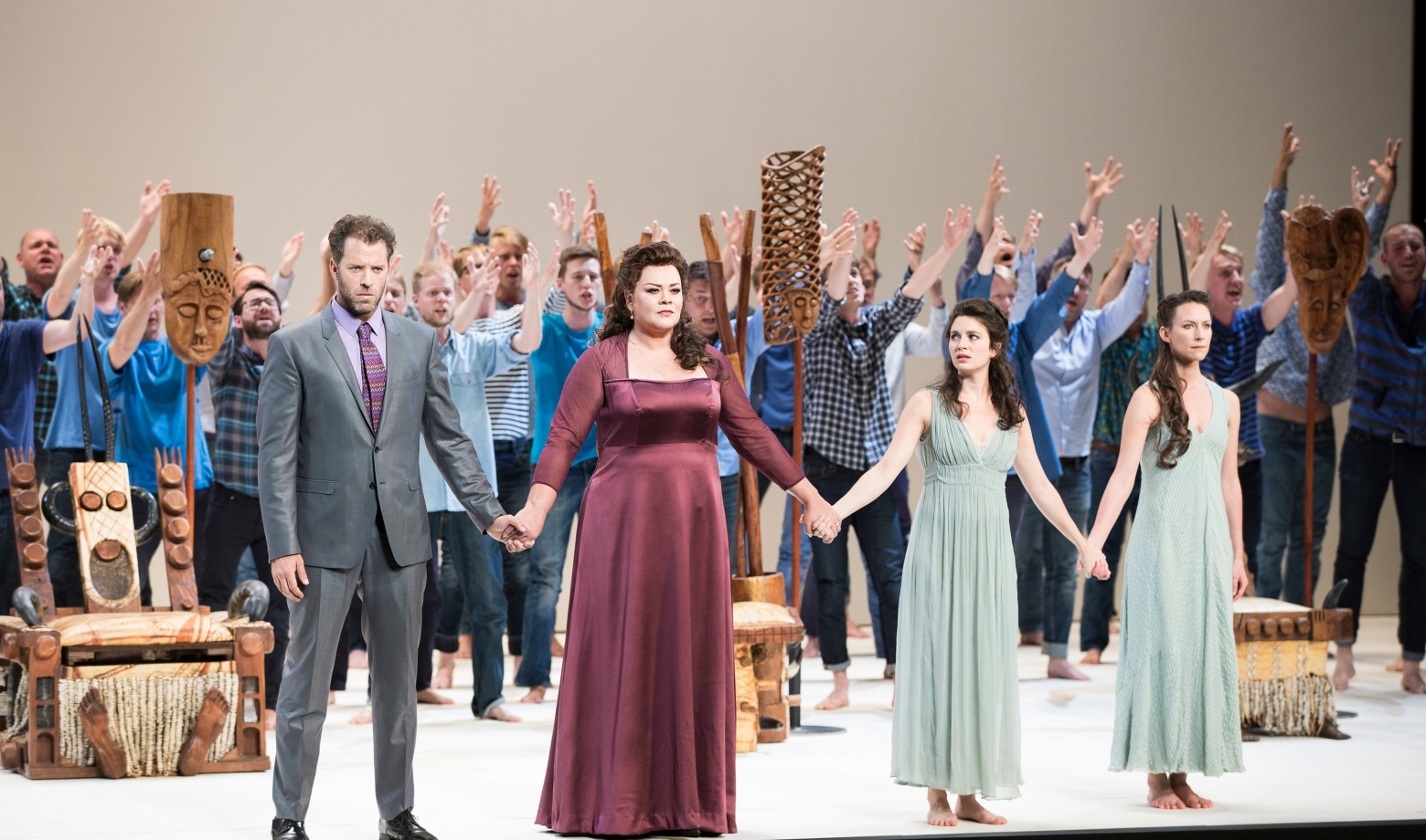 Scène uit Oedipus Rex/Psalmensymfonie bij het Festival d'Aix-en-Provence. (© Vincent Beaume)