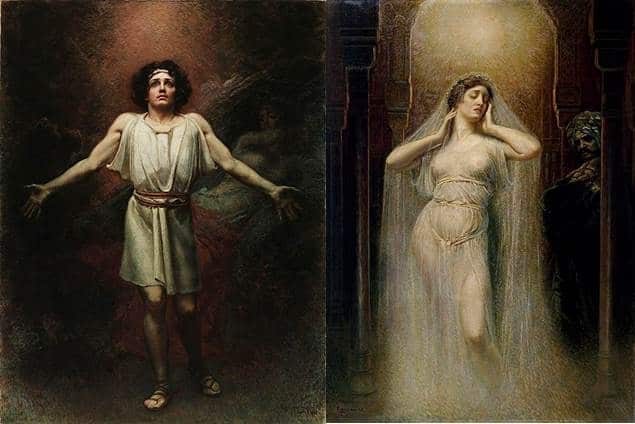Parsifal en Kundry op een schilderij van Rogelio de Egusquiza.