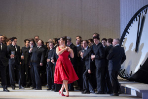 Scène uit La traviata. (© Marty Sohl / Metropolitan Opera)