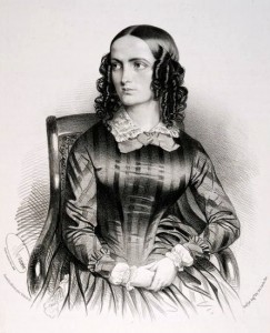Teresa Brambilla (1813-1895) zong de rol van Gilda bij de succesvolle wereldpremière van Rigoletto in 1851 (schilderij van Antoine Maurin).